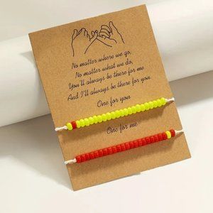 Variety personality colorful beaded bracelet Rope string come with Card (Unisex)